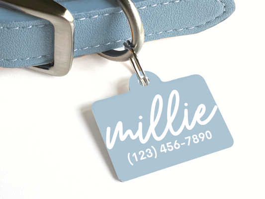 Minimalist Script Pet ID Tag