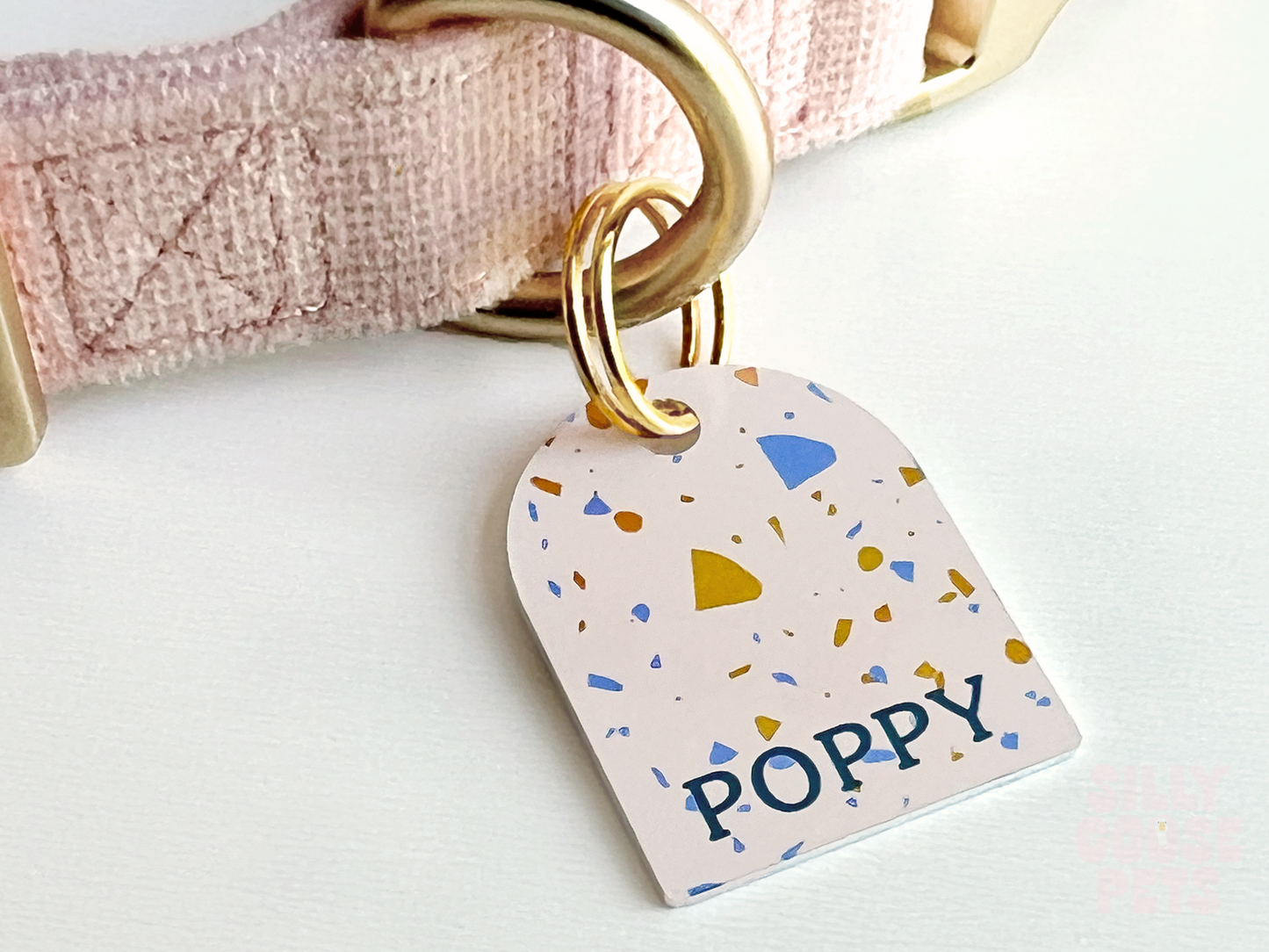 Arch Terrazzo Modern Pet ID Tag