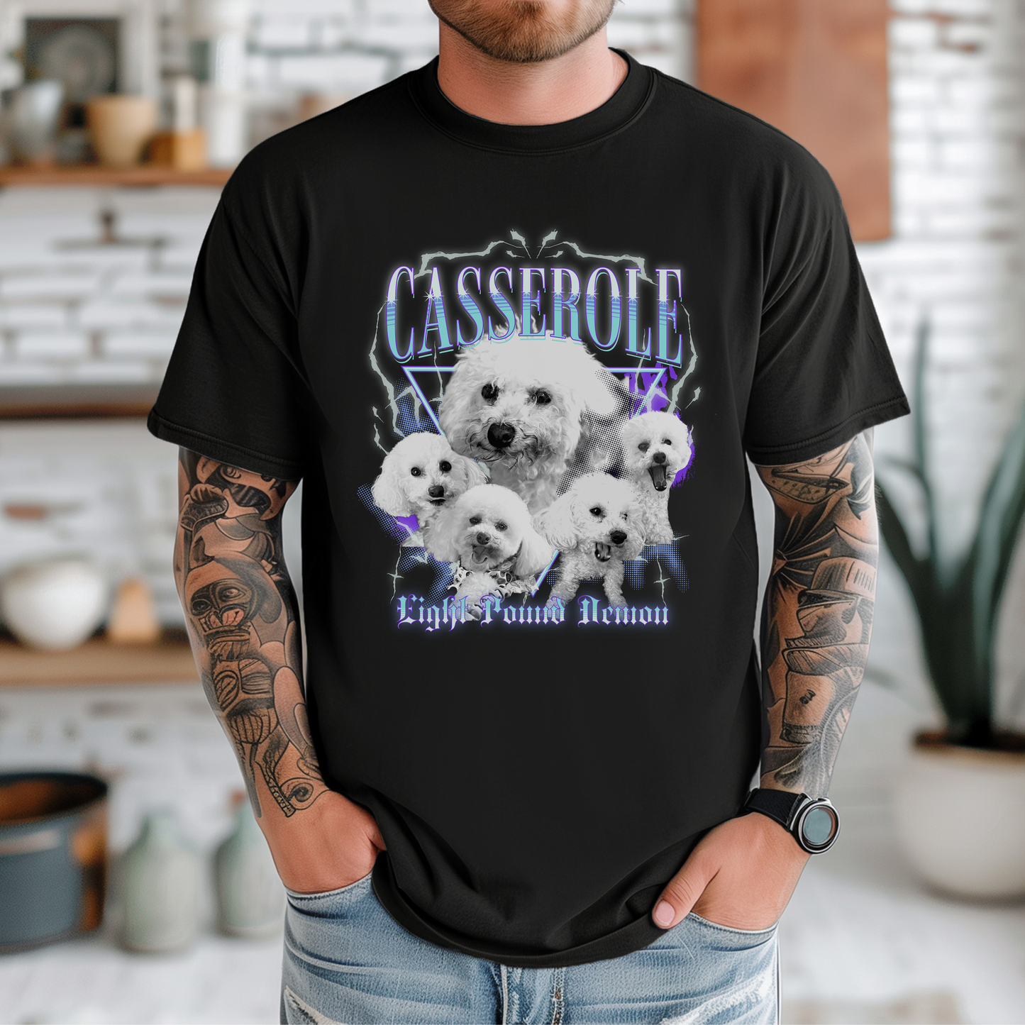 Custom Metal Style Pet Photo Hype Shirt
