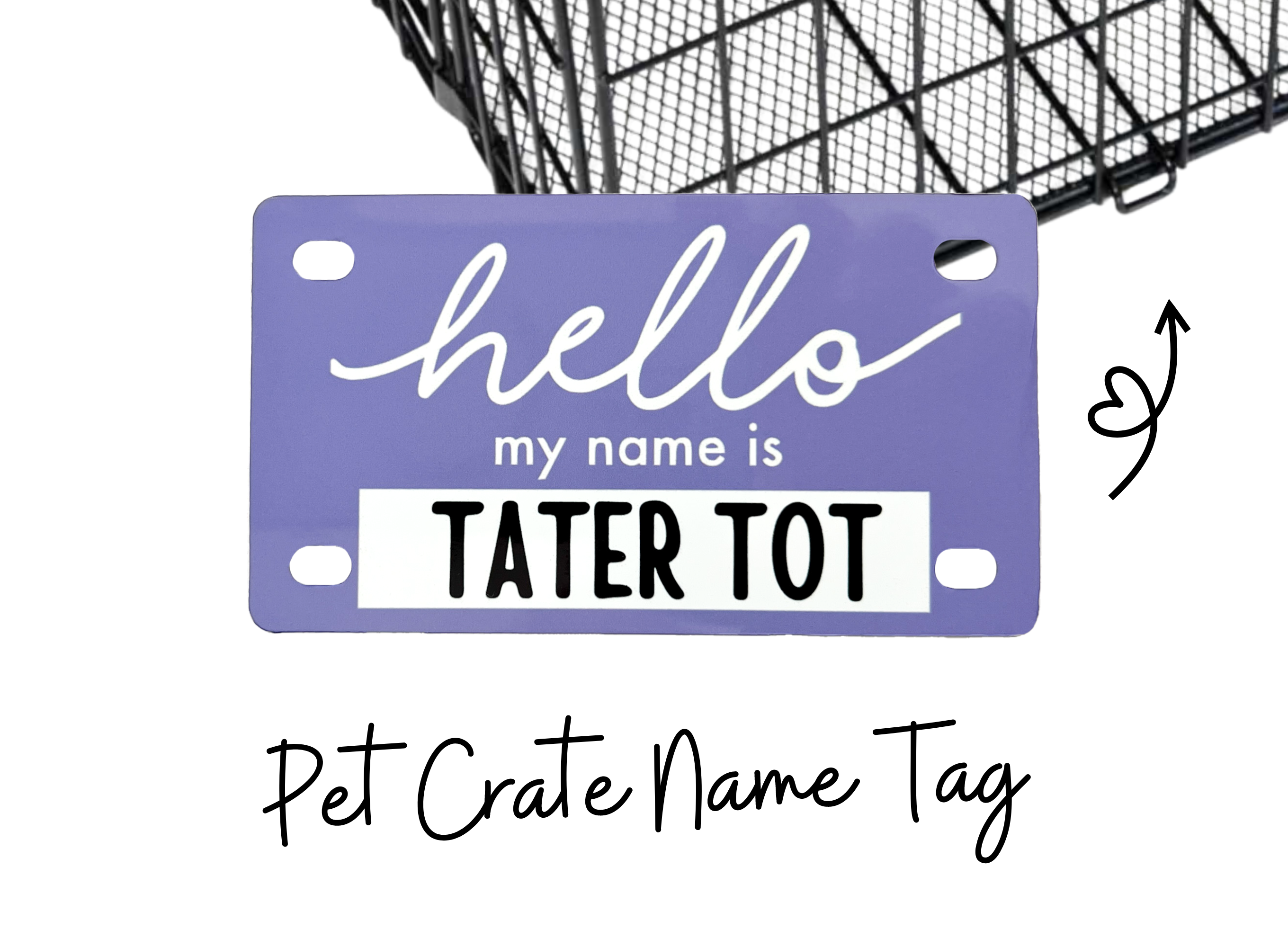 Hello My Name Is Custom Pet Crate Name Tag – Personalized Crate Tag ...
