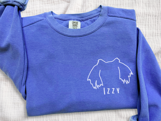 Pet Silhouette Sweatshirt Personalized Ears Line Art
