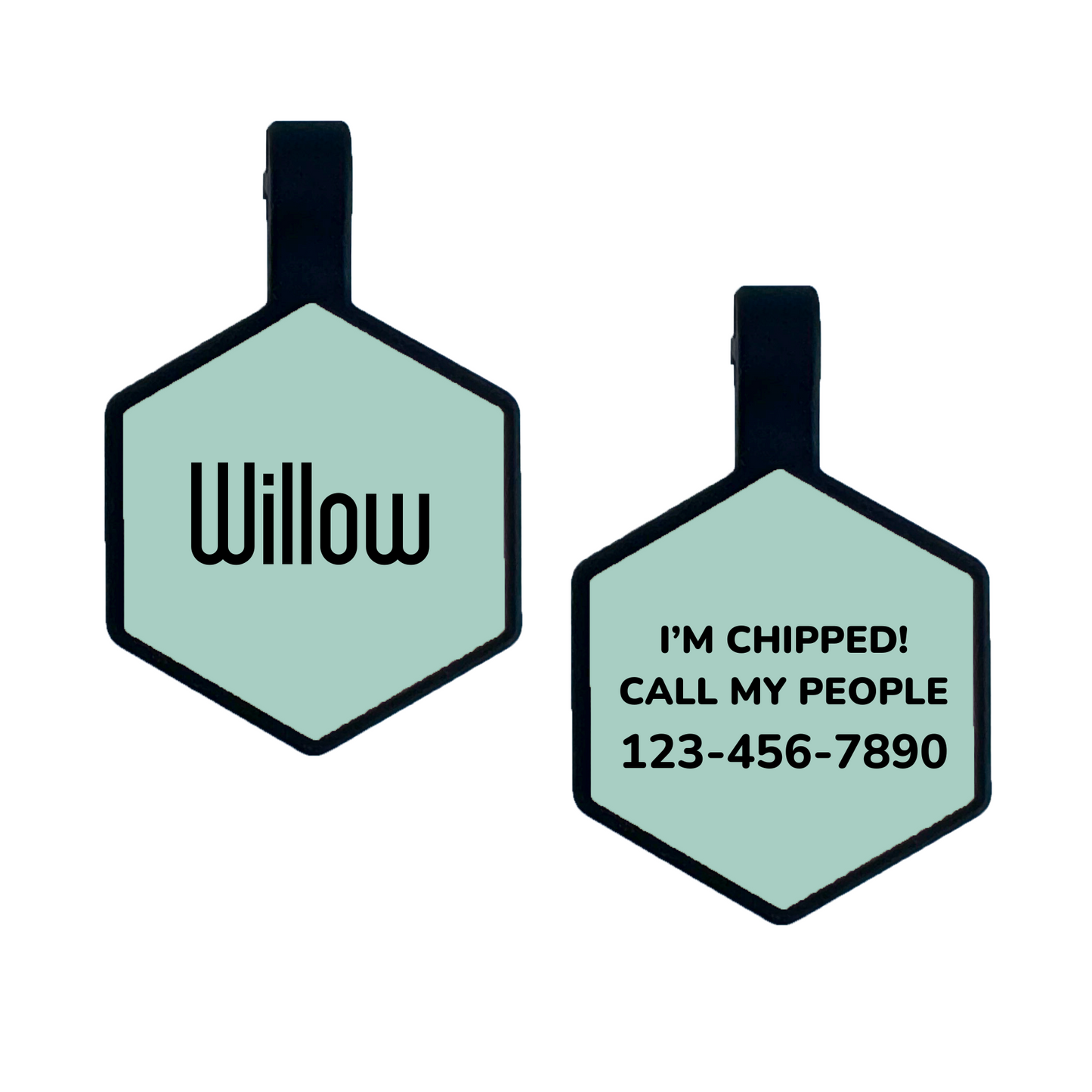 Simple Name Silicone Engraved Pet ID Tag