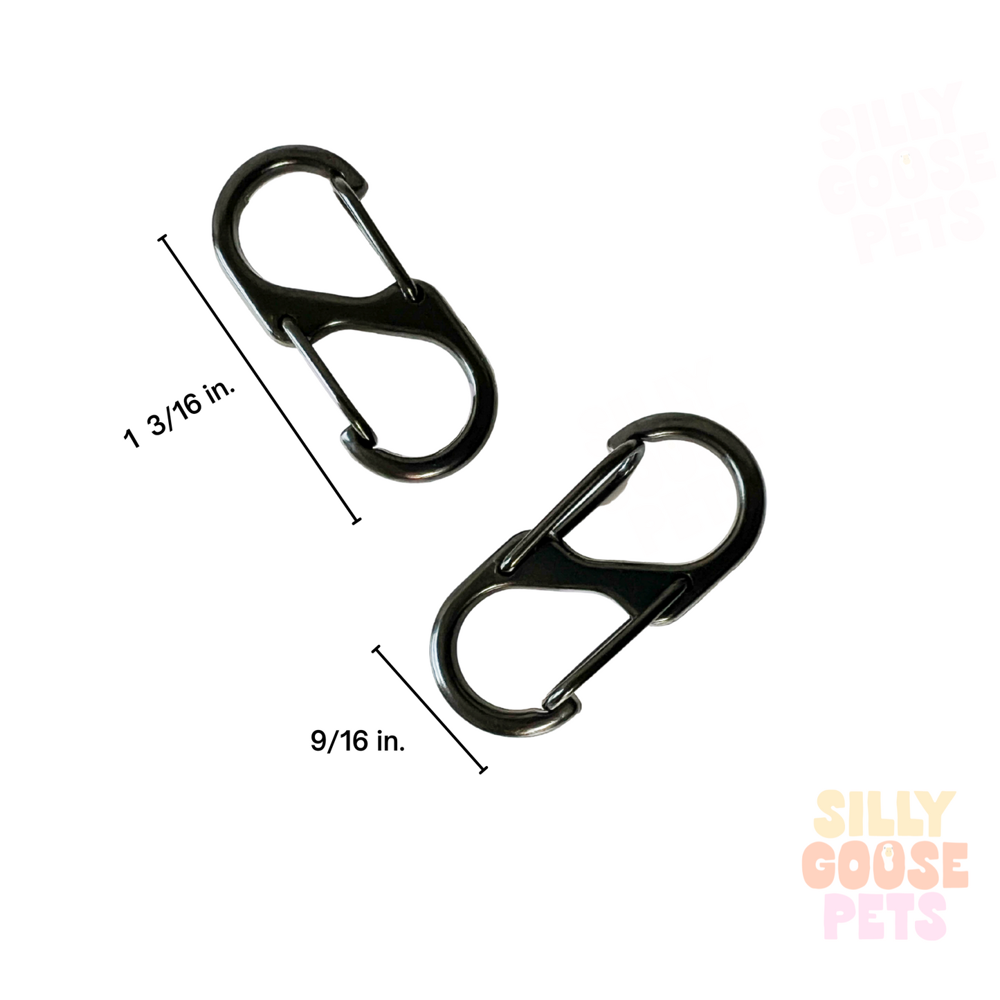 S-Shaped Carabiner Clip for Silicone Pet ID Tags