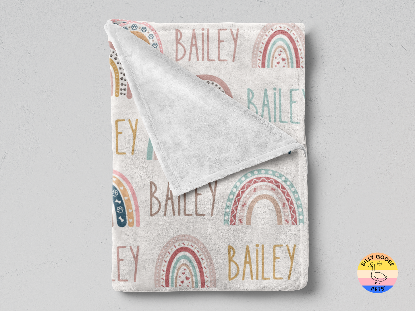 Boho Rainbow Personalized Blanket