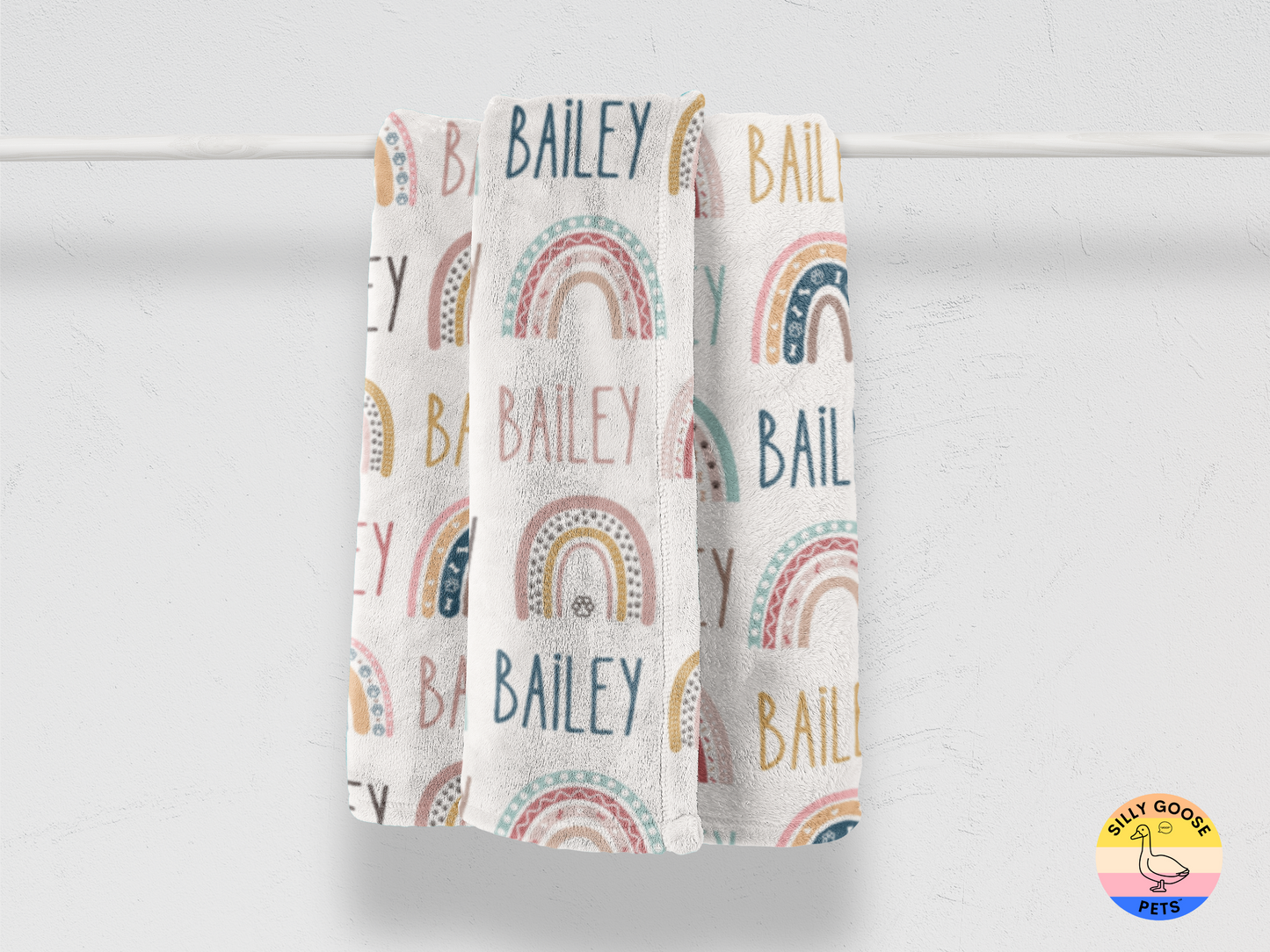 Boho Rainbow Personalized Blanket
