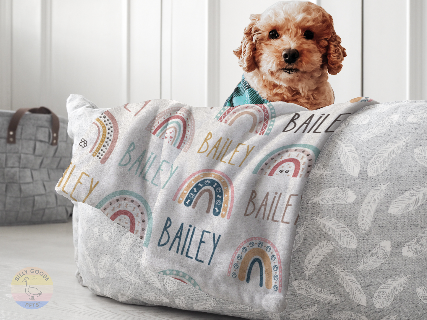 Boho Rainbow Personalized Blanket