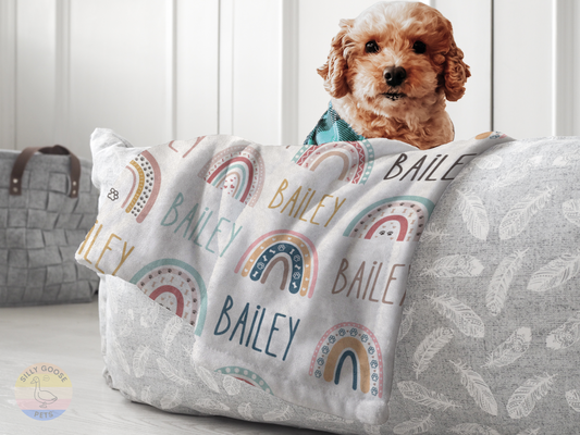 Boho Rainbow Personalized Blanket