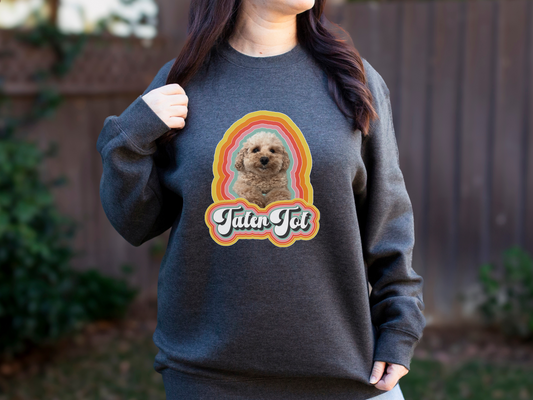 Retro "Fan Behavior" Custom Pet Portrait Crewneck Sweatshirt