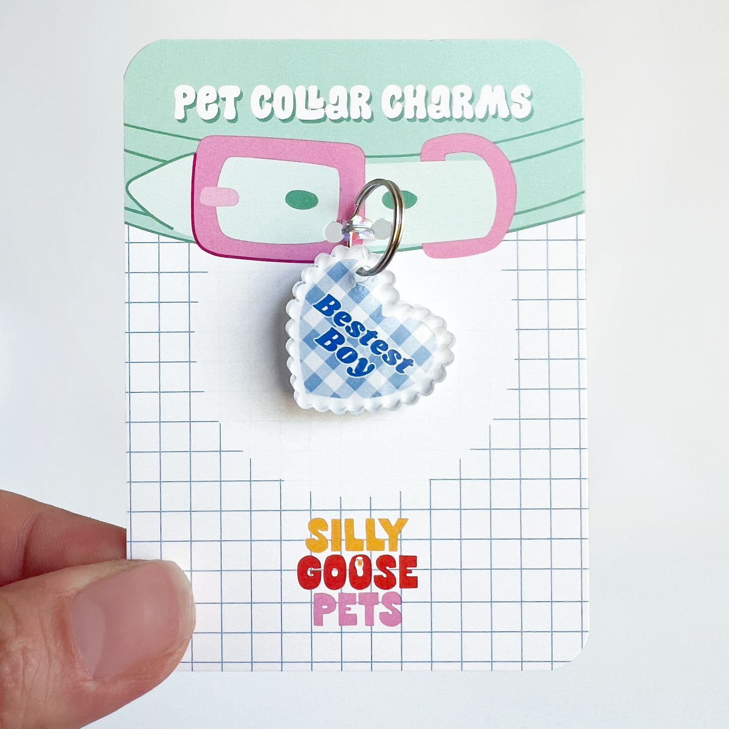 Bestest Boy Scalloped Heart Charm