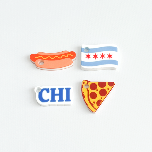 Chicago Pet Collar Charm Set