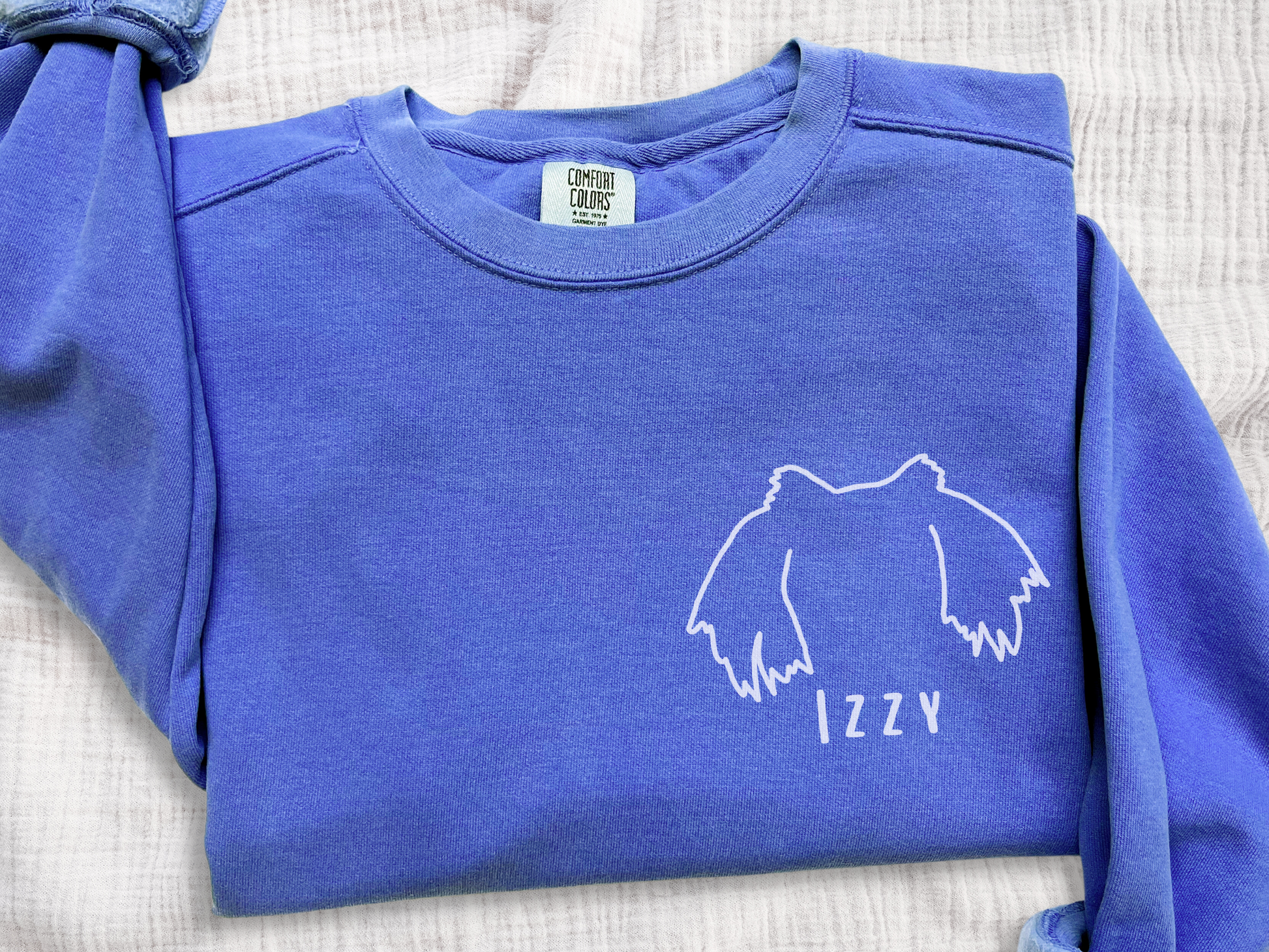 Pet Silhouette Sweatshirt Personalized Ears Line Art