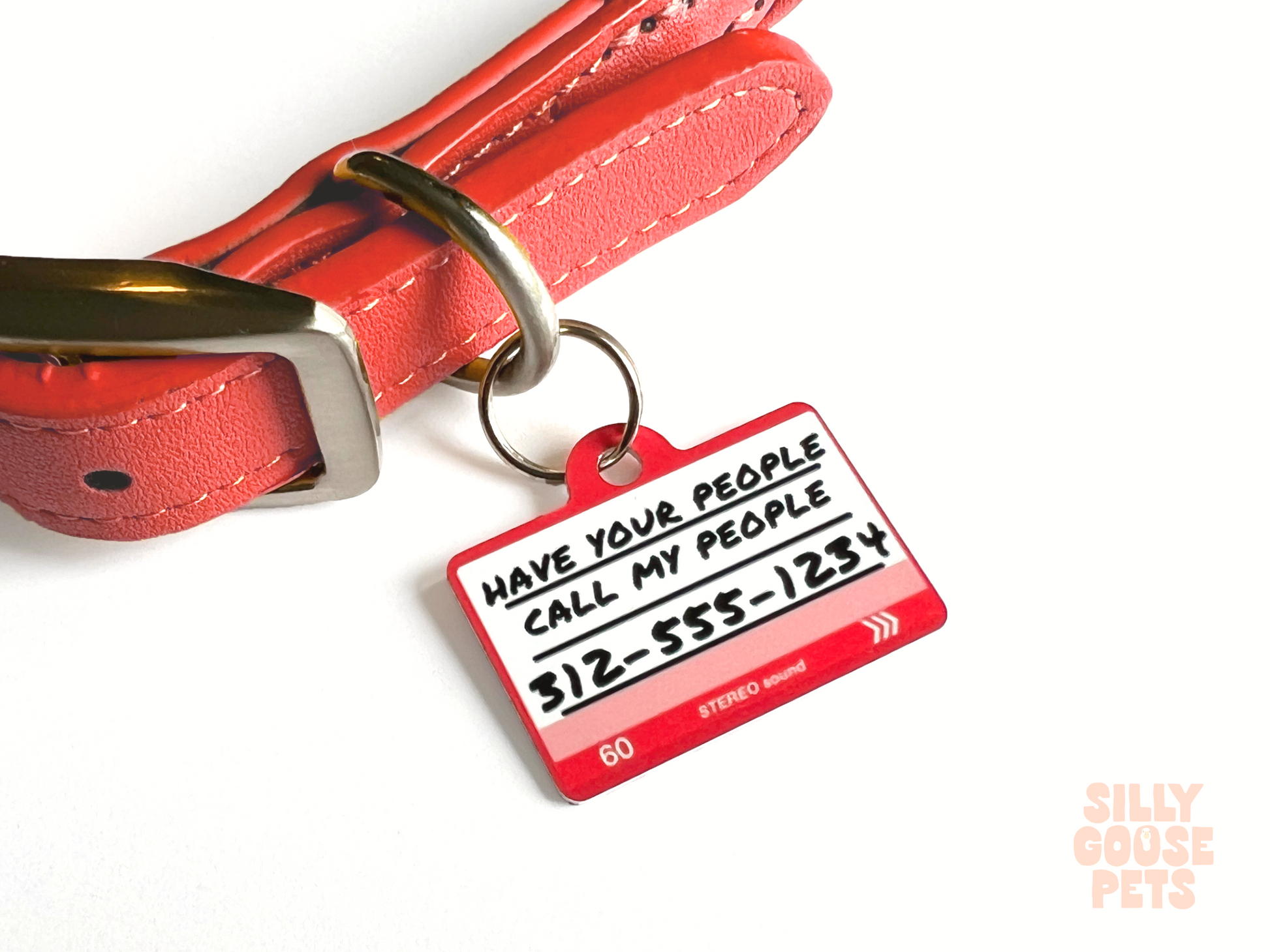 Cute Retro Cassette Tape Style Pet ID Tag