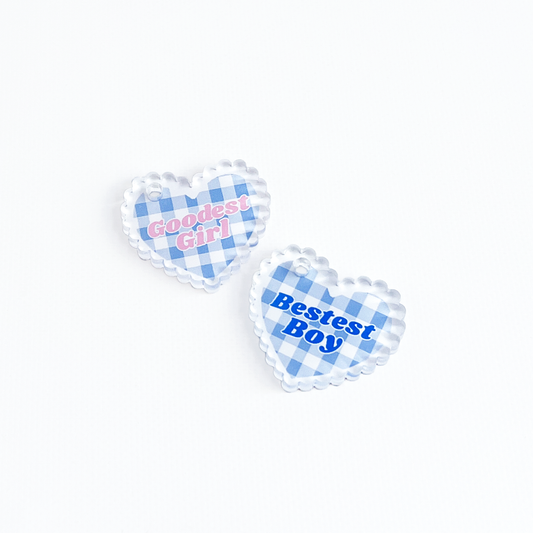 Bestest Boy Scalloped Heart Charm