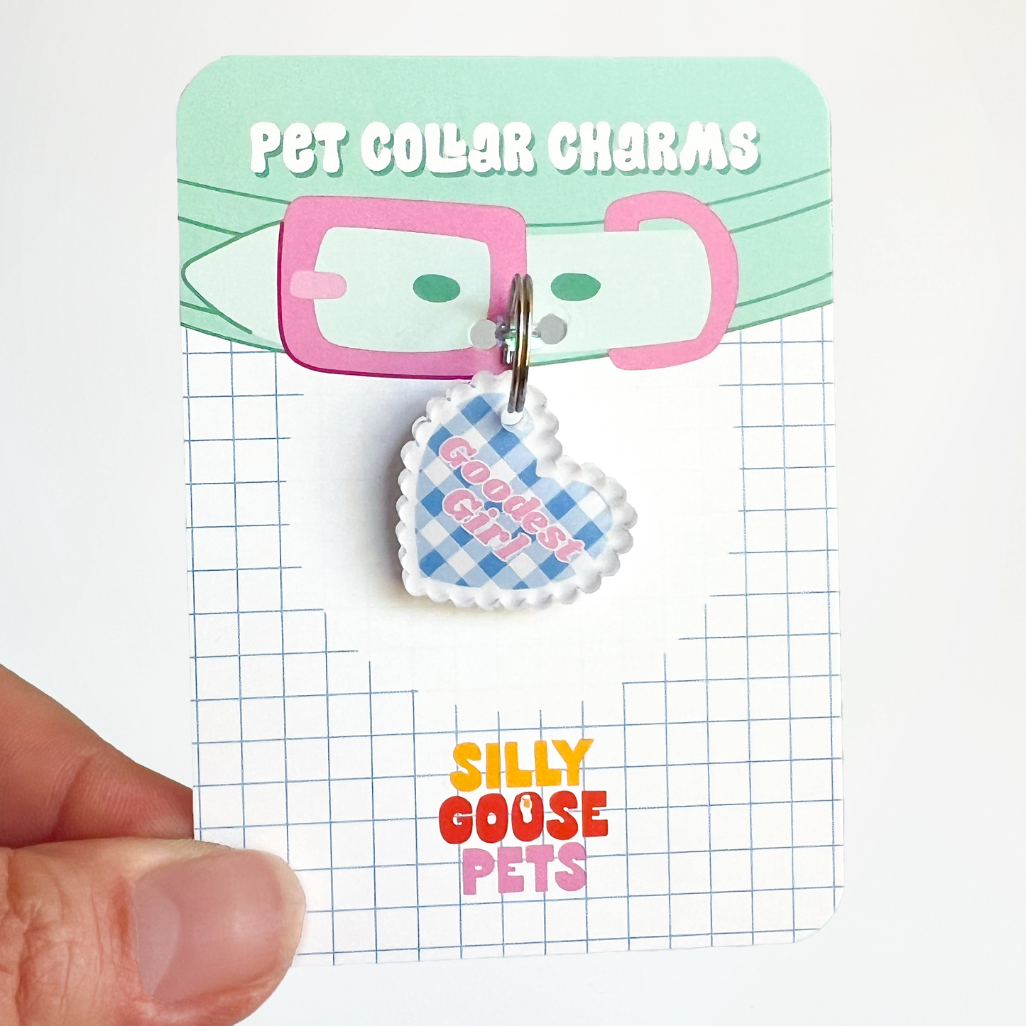 Goodest Girl Scalloped Heart Charm