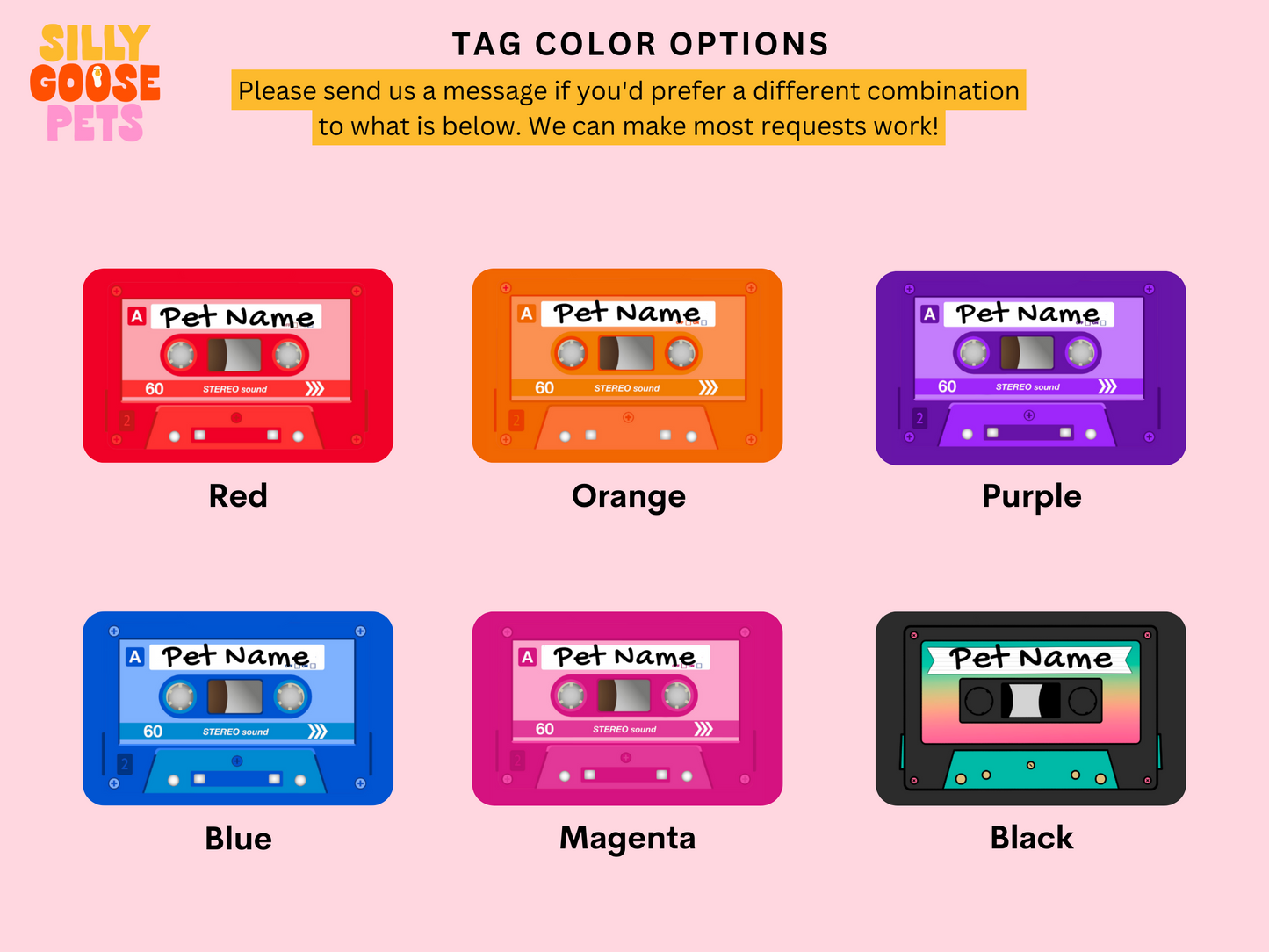 Cassette Tape Pet Tag