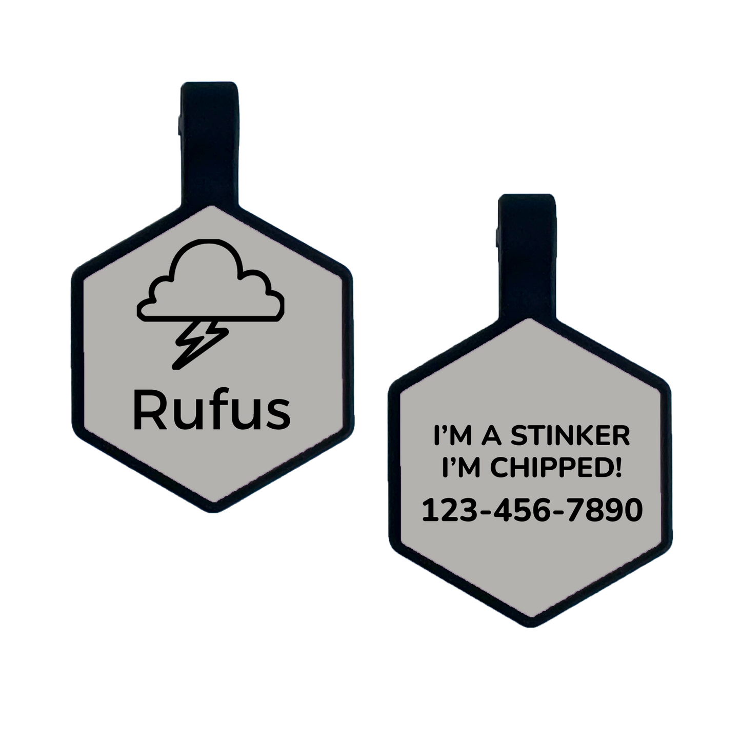 Cloudy Day Silicone Engraved Pet ID Tag