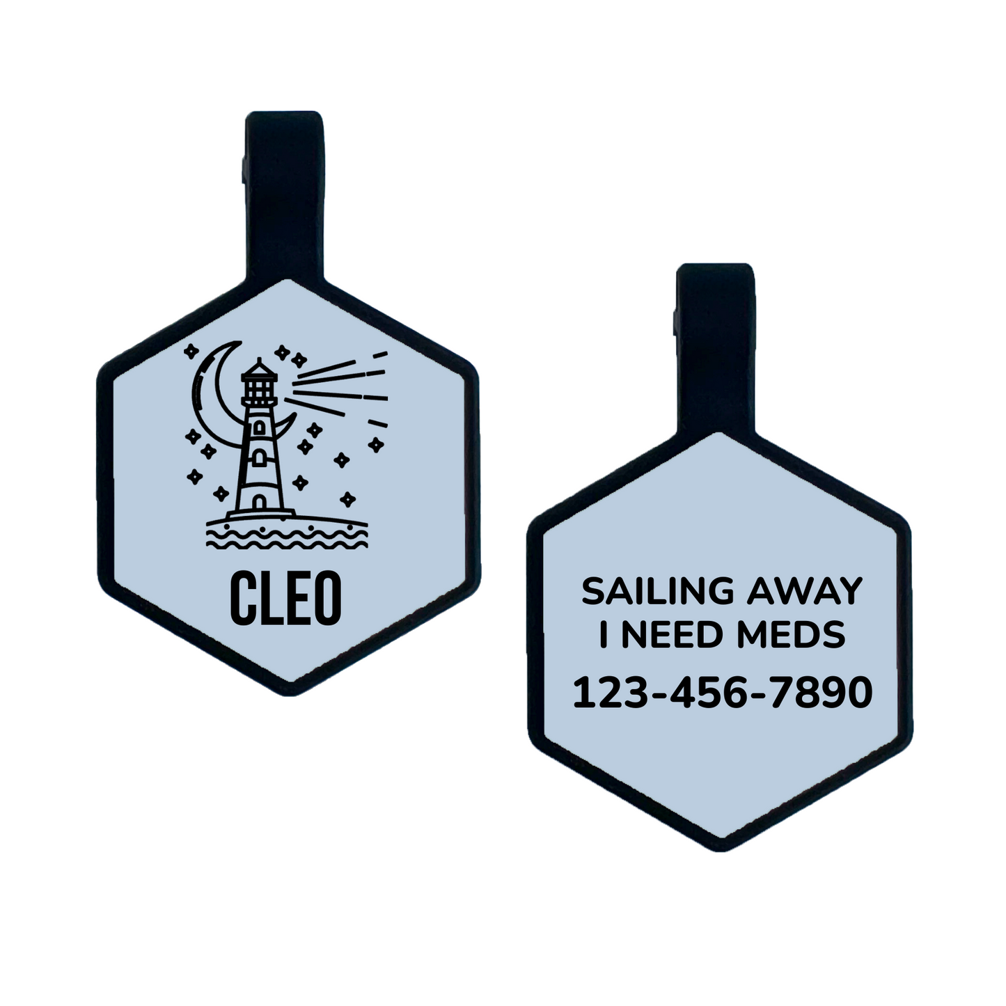 Lighthouse Silicone Engraved Pet ID Tag