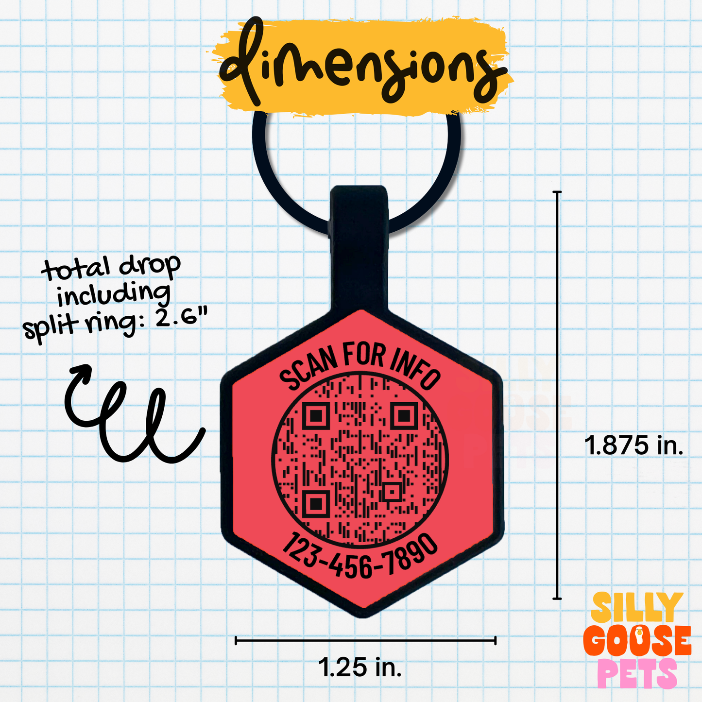 QR Code Silicone Pet ID Tag