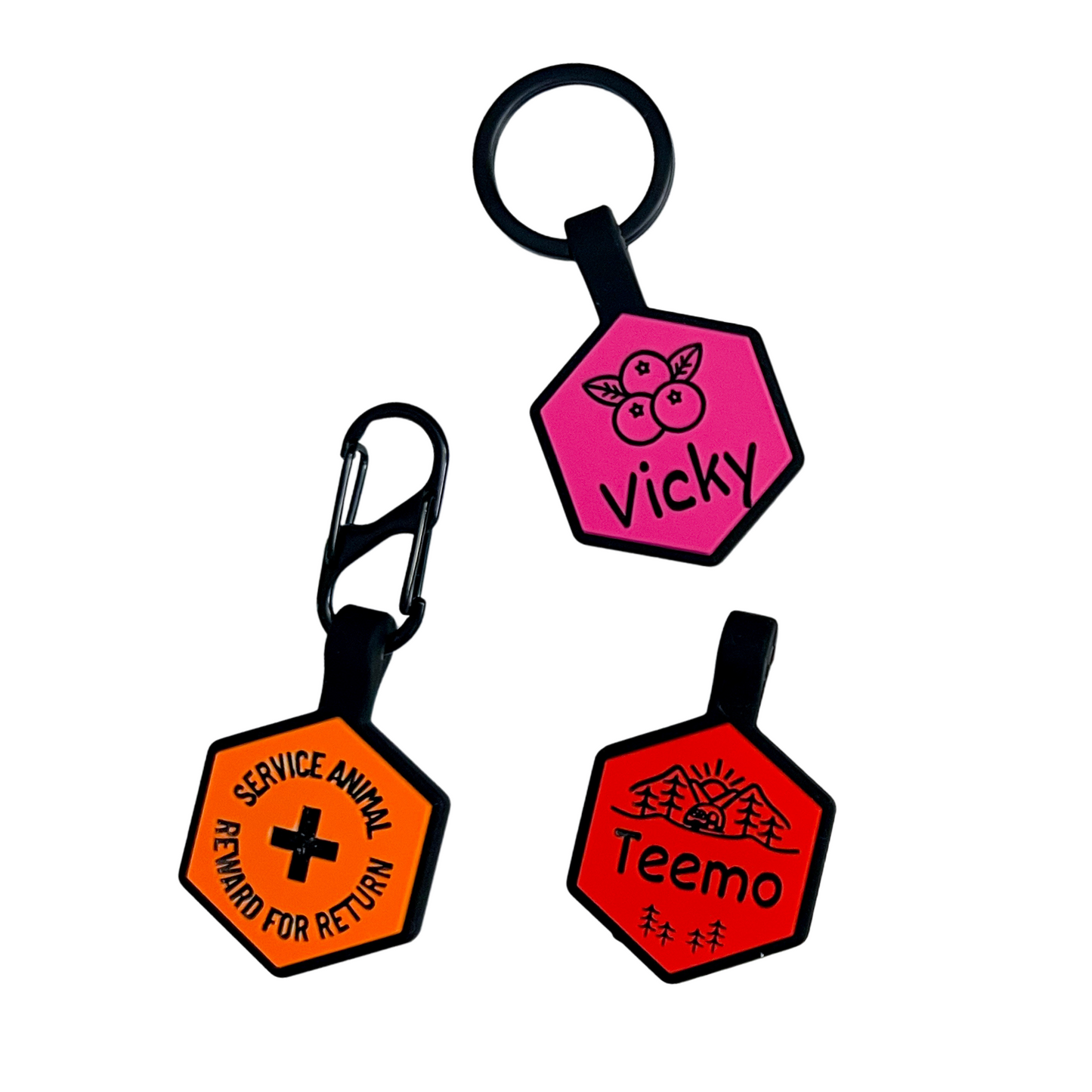 S-Shaped Carabiner Clip for Silicone Pet ID Tags