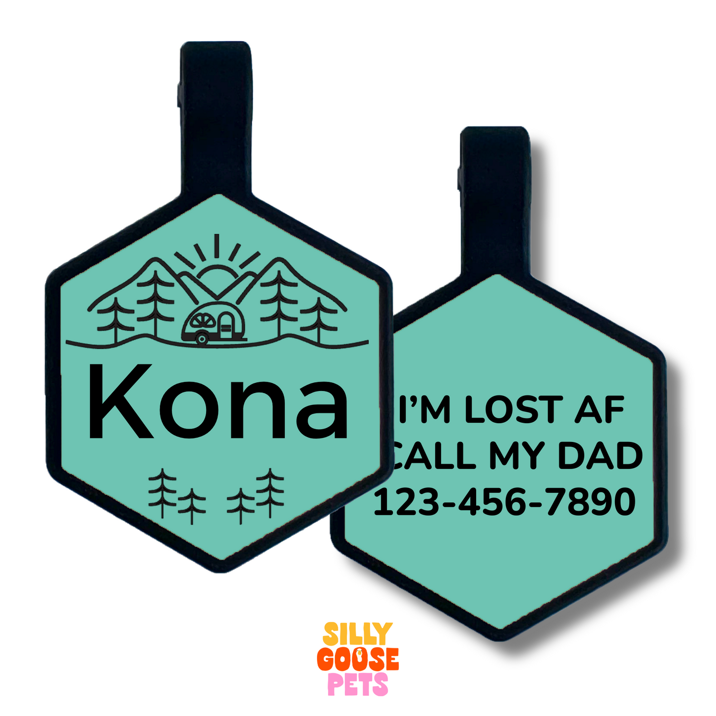 Campsite Silicone Engraved Pet ID Tag