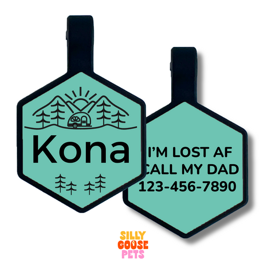 Campsite Silicone Engraved Pet ID Tag