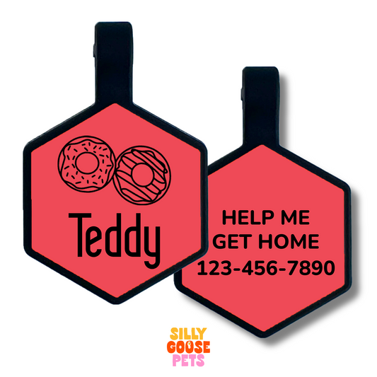 Donuts Silicone Engraved Pet ID Tag