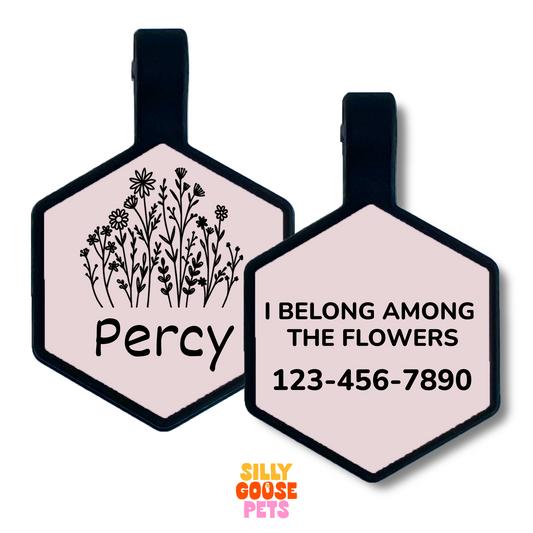 Wildflowers Silicone Engraved Pet ID Tag