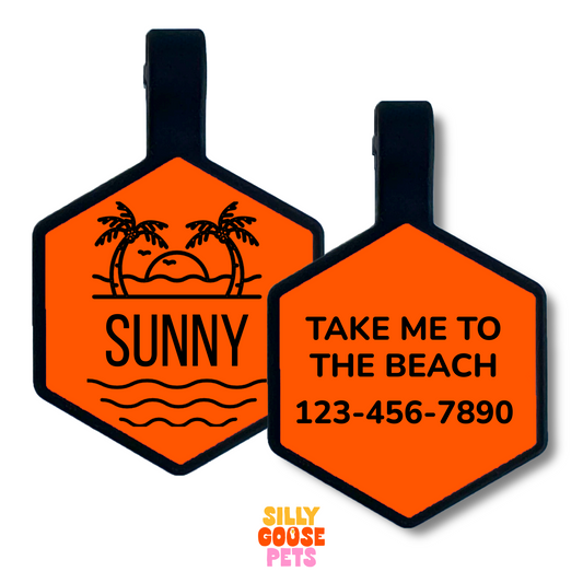 Beachy Silicone Engraved Pet ID Tag