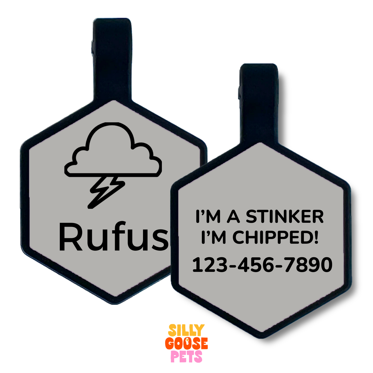 Cloudy Day Silicone Engraved Pet ID Tag