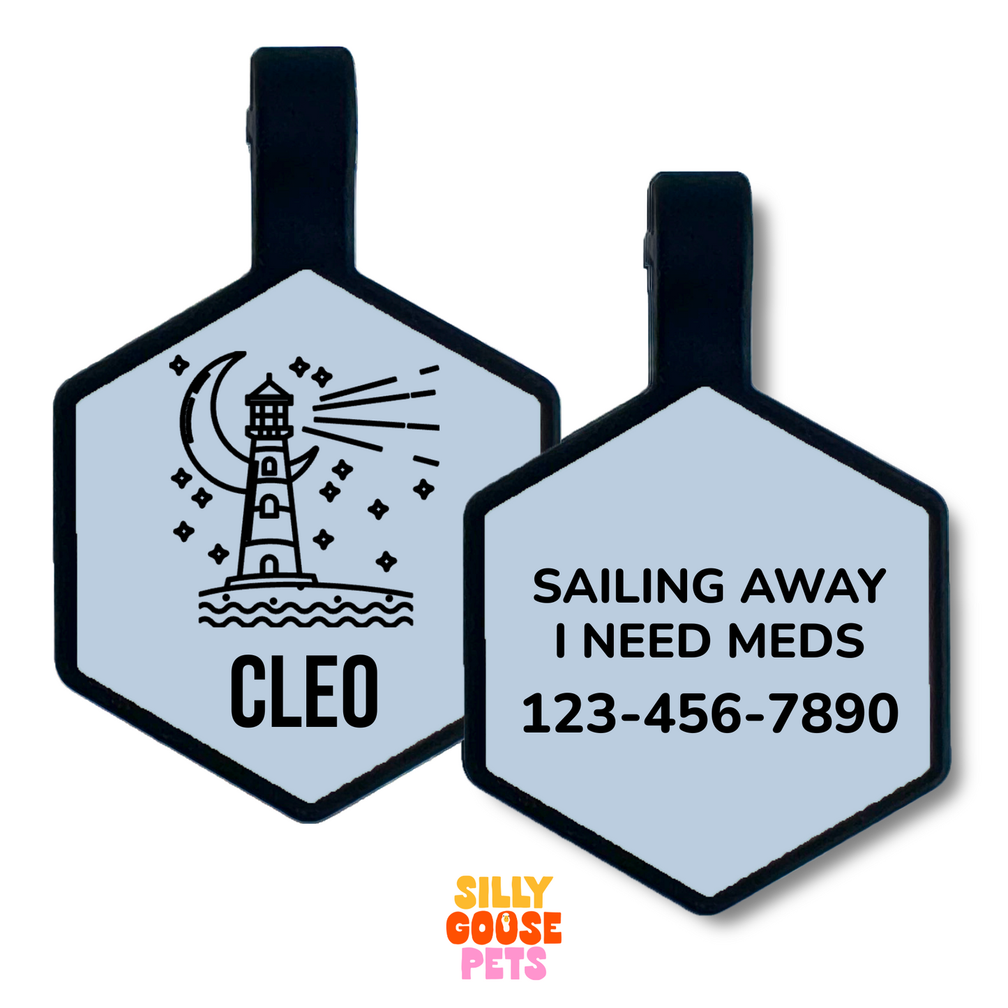 Lighthouse Silicone Engraved Pet ID Tag