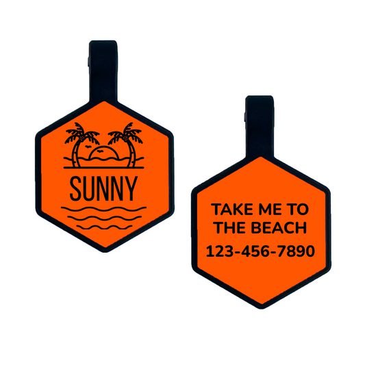 Silicone Silent Pet ID Tag Beachy Design