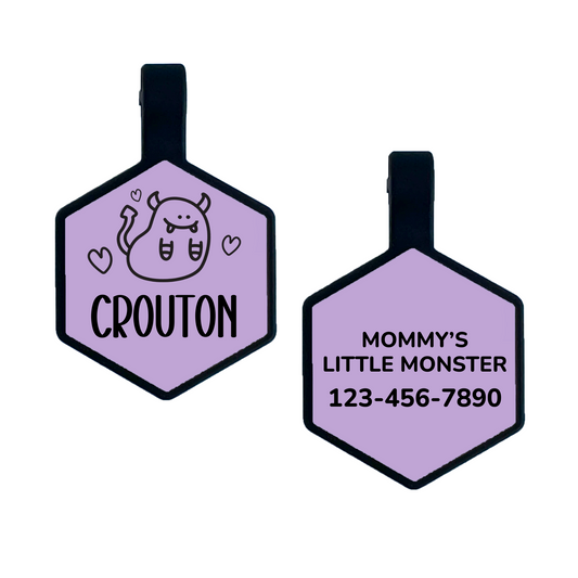 Silicone Durable Pet ID Tag Monster Design