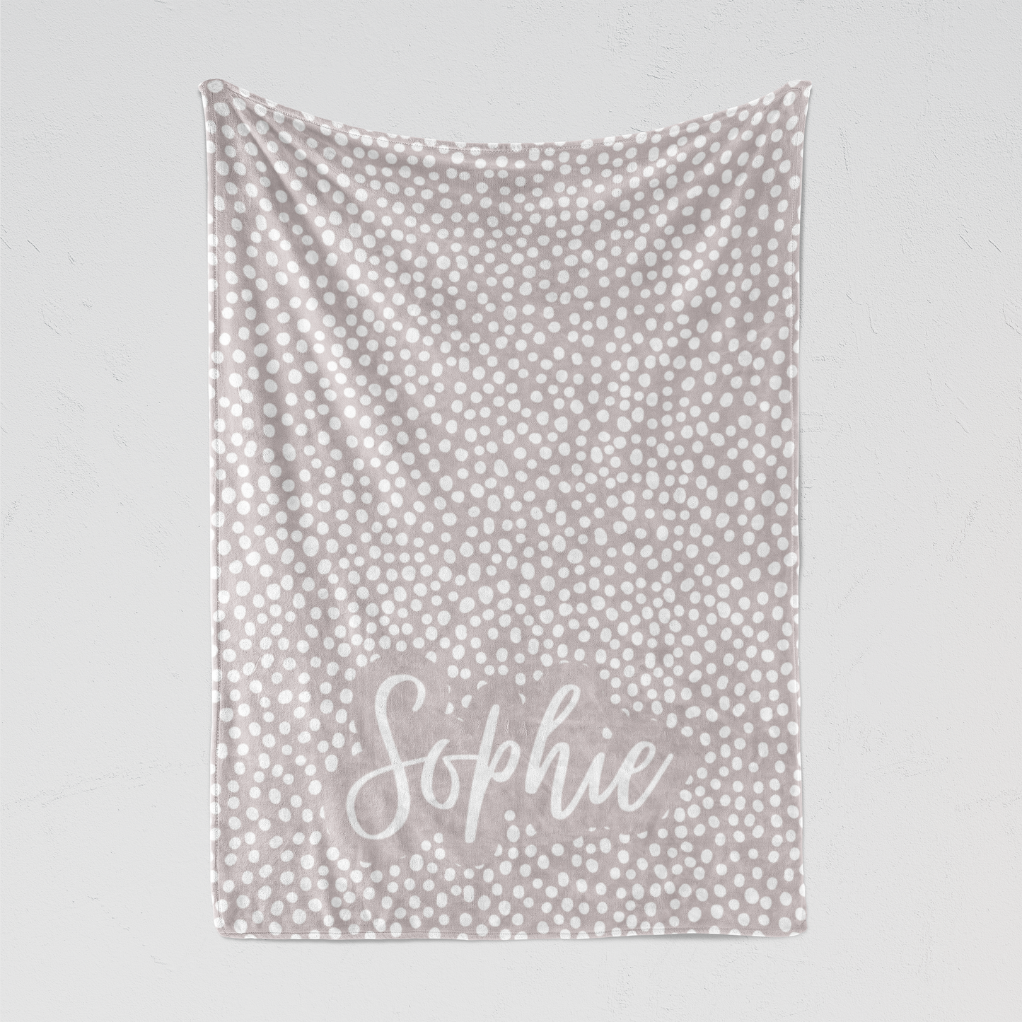 Neutral Grey Dots Personalized Pet Blanket